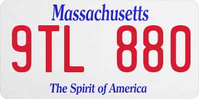 MA license plate 9TL880