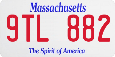 MA license plate 9TL882