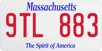 MA license plate 9TL883