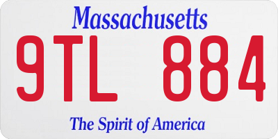 MA license plate 9TL884
