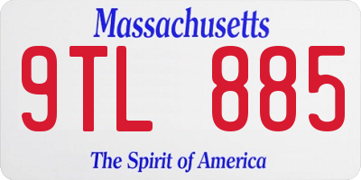 MA license plate 9TL885
