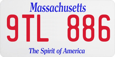 MA license plate 9TL886