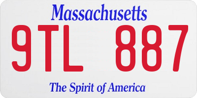 MA license plate 9TL887