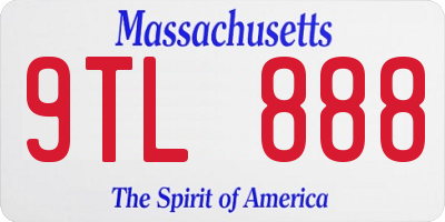 MA license plate 9TL888
