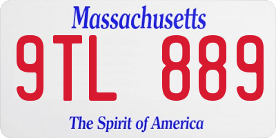 MA license plate 9TL889