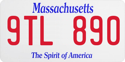 MA license plate 9TL890