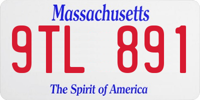MA license plate 9TL891