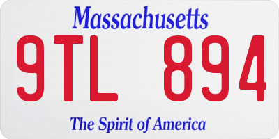 MA license plate 9TL894