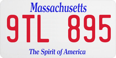 MA license plate 9TL895