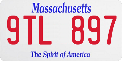 MA license plate 9TL897