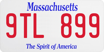 MA license plate 9TL899