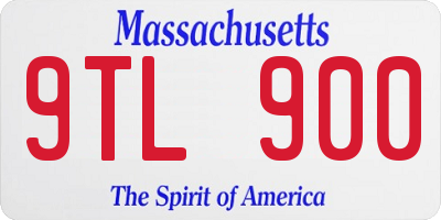 MA license plate 9TL900