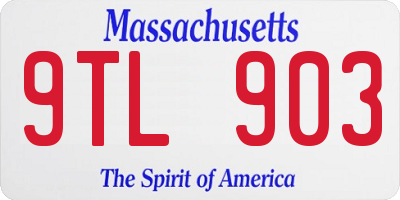 MA license plate 9TL903