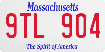 MA license plate 9TL904