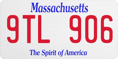 MA license plate 9TL906