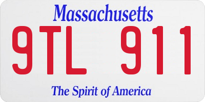 MA license plate 9TL911