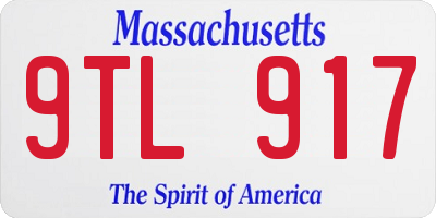 MA license plate 9TL917