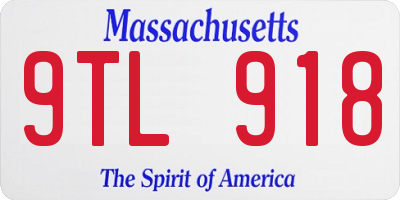 MA license plate 9TL918