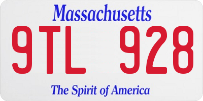 MA license plate 9TL928