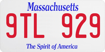 MA license plate 9TL929