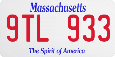 MA license plate 9TL933