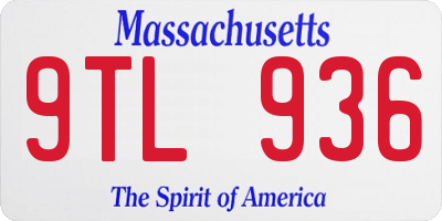 MA license plate 9TL936