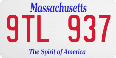 MA license plate 9TL937