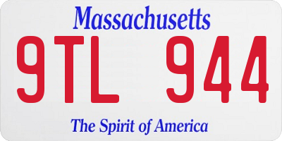 MA license plate 9TL944