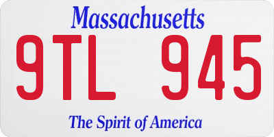 MA license plate 9TL945