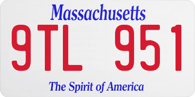 MA license plate 9TL951