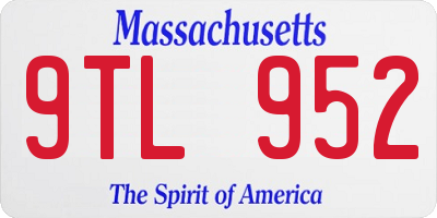 MA license plate 9TL952