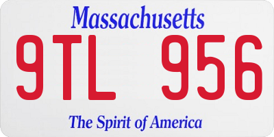 MA license plate 9TL956