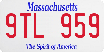 MA license plate 9TL959