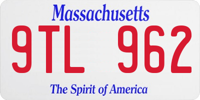 MA license plate 9TL962
