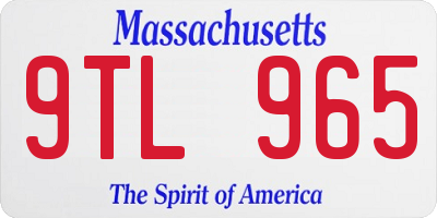 MA license plate 9TL965