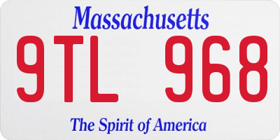 MA license plate 9TL968