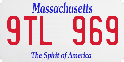 MA license plate 9TL969