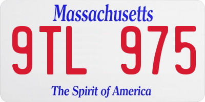MA license plate 9TL975