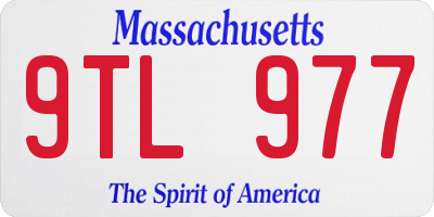 MA license plate 9TL977