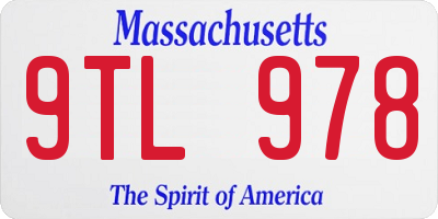 MA license plate 9TL978