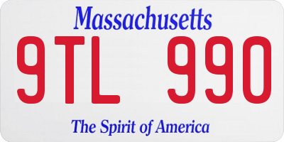 MA license plate 9TL990