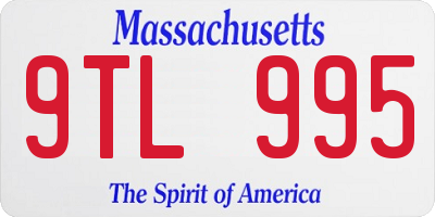 MA license plate 9TL995