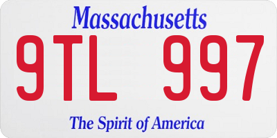 MA license plate 9TL997
