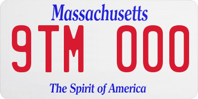 MA license plate 9TM000