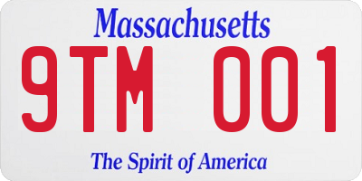 MA license plate 9TM001