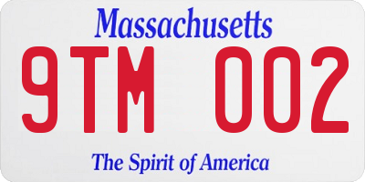 MA license plate 9TM002