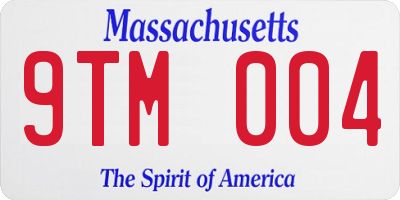 MA license plate 9TM004