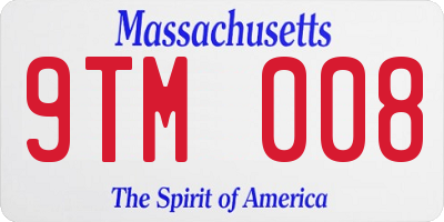 MA license plate 9TM008