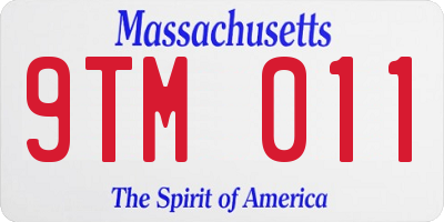 MA license plate 9TM011