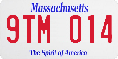 MA license plate 9TM014